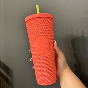 NWT Starbucks Coral Studded Venti Tumbler